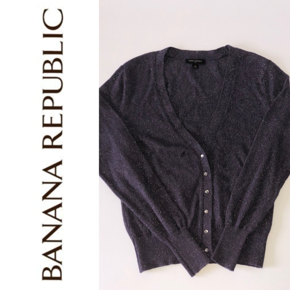 Banana Republic Purple Metallic Cardigan